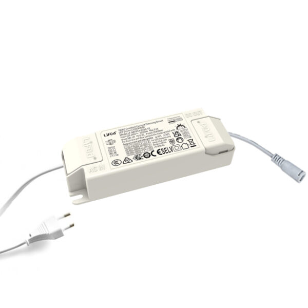 LiFud TRIAC LED Driver 40W 700|SET:800|900,1000mA 25-40V 220-240V~ Flash free incl. 1,5m EU plug and connector - LF-ABT040-1000-42