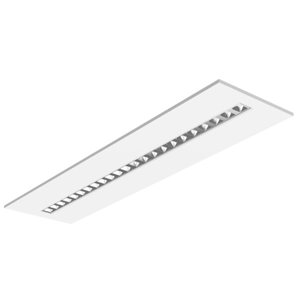 UGR<15 Bandraster 3CCT led panel max:30W 3000K-3500K-4000K 150Lm/w(@3500K) 1195x295x30mm CRI>80 ALU-reflector 70˚ LEDmodules:1 Rows:1 IP20 Lumileds:2835R