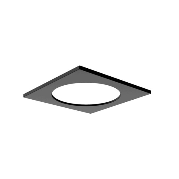 Black square PC cover for EVO led downlight Ø114mm