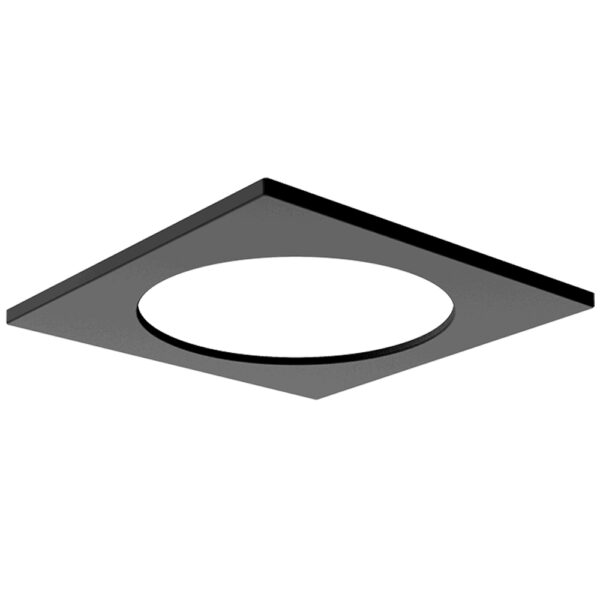 Black square PC cover for EVO led downlight Ø232mm