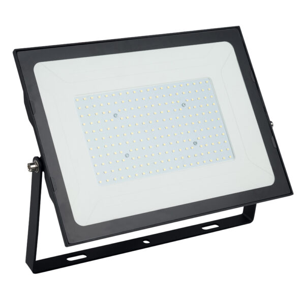 Slim led floodlight 200W 4500K 20000Lm PF>0,95 CRI>80 black housing IP65 - 50cm cable - pressure relief valve
