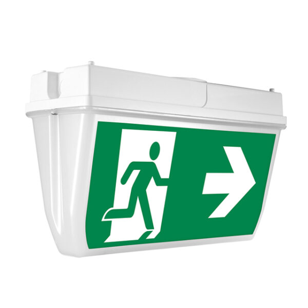 V-opal cover IP65 for Bulkhead LED fixtures included 4 pictograms man arrow left, right, up and down