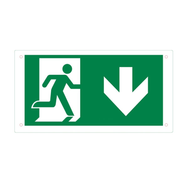 Pictogram plate man arrow down for Surface / recessed