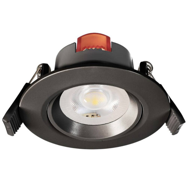 Black led spot 6,5W 2700K 550Lm CRI>80 PF>0,80 Ref:40g TRIAC dimmable Flash-Free Ø85x43,8mm Cut out: Ø68mm IP20