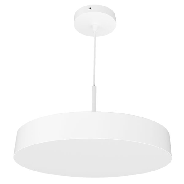 White suspension installation for Multi 3CCT led plafonnière Included: ceiling bracket Ø120mm, 1,5m pendant wire and mounting plate for easy fix on the fixture