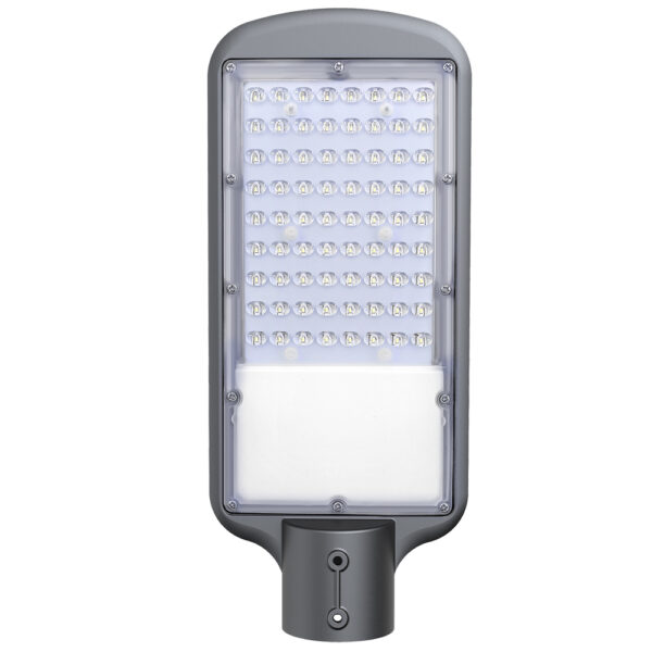 Eco Streetlight 50W 3000K 138Lm/W PF>0,95 CRI>80 lens:45x145° 380x160x86mm IP65 IK08 4KV Flash-Free driver