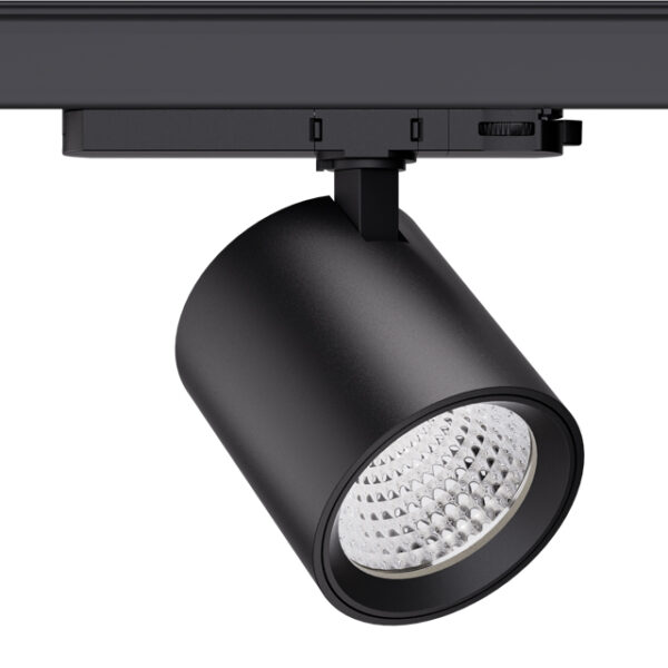3-phase Led Tracklight 13/36W 3000K 1250/3300Lm PF>0,95 CRI>90 Refl. 36G flash free driver Black housing IP20
