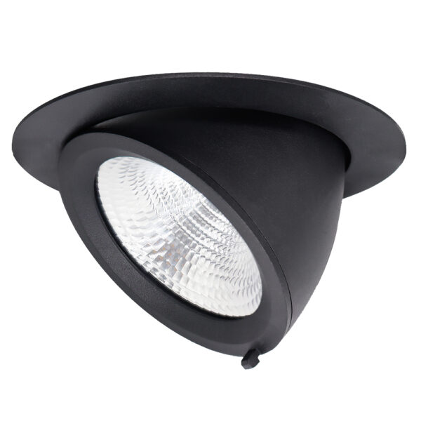 Gimbal Led downlight 28/44W 3000K 2700/3800Lm PF>0,95 CRI>90 Refl. 38G Ø190x155mm Cut out: Ø175mm flash free driver black housing