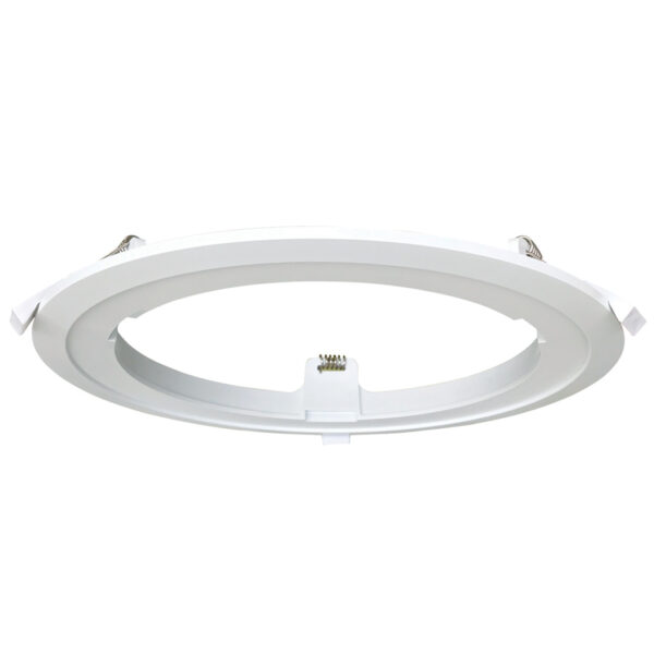 Extension ring Ø274mm. minimal cut out:Ø215mm. hold for downlight size:Ø220-244mm. white plastic with springs ideal for Ø232mm downlights