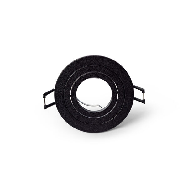 SPOT MR16 PLAZA ROUND ZWART 93MM. 3RING